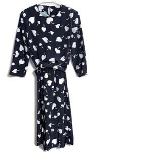 VINTAGE 80s Navy Shirt Dress S  Spades Gambling Dark Academia DEADSTOCK